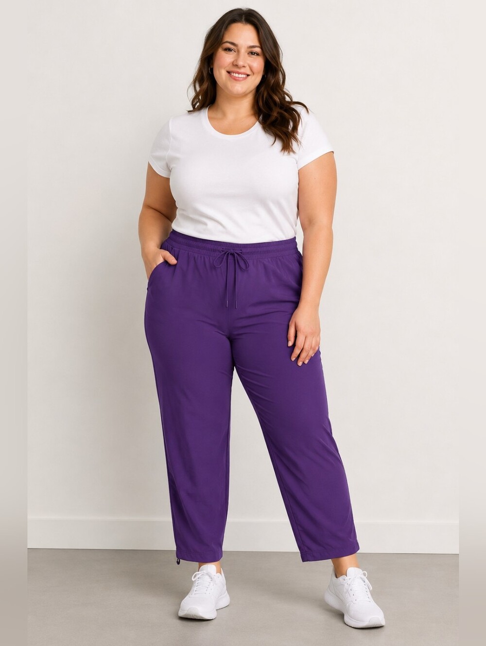 Halara NEW Size XL: Drawstring Active Ankle Length Pants in Purple